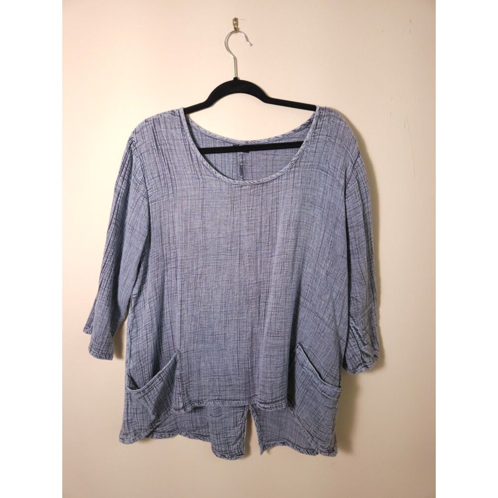 Tulip VCG18 Carly Pullover in Grey Cotton Gauze Texture - M